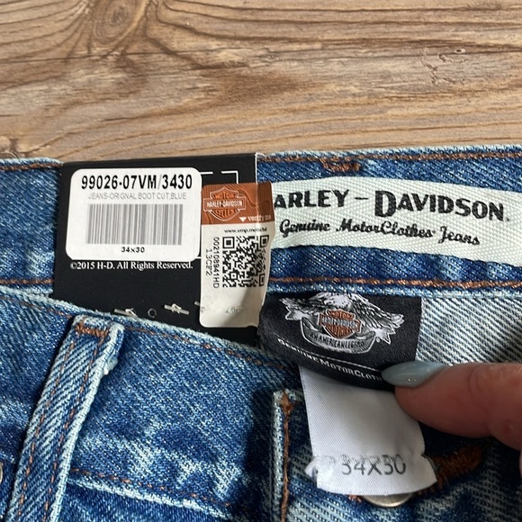 Harley-Davidson Original Bootcut Jeans Blue Denim 99026-07VM Mens 34 X 30 NEW - Picture 10 of 14